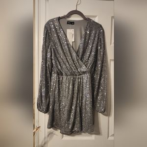 SILVER SEQUENCE ROMPER NWT